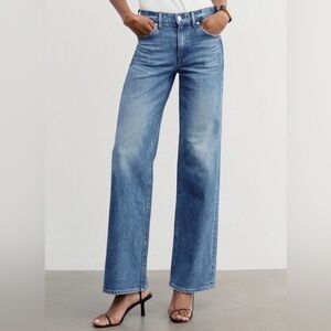 AYR Wide-Leg Flare Jeans in Light Blue Denim
